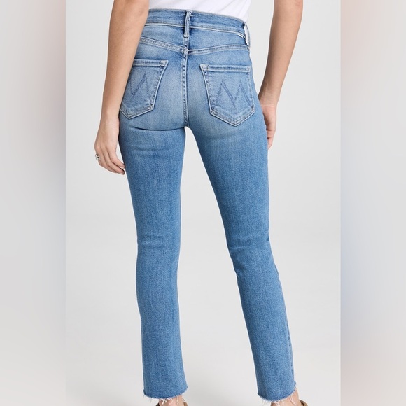 MOTHER Mid Rise Dazzle Ankle Fray in Riding the Cliffside Blue Jeans - Picture 10 of 12